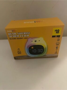InnoVibe Color-Changing Bear Sunrise Alarm Clock Light, 11 Color Modes New
